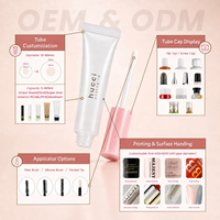 Tube souple personnalisé D19 10ml en PE pour cosmétiques, emballage transparent pour brillant à lèvres, huile à cuticules et baume à lèvres