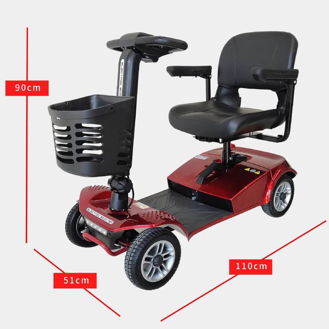 Triciclo eléctrico chino para adultos, scooter para discapacitados, con cesta