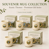 Taza de Café de Cerámica Sofisticada Personalizada, Recuerdo del Campo Cotswolds, Taza de Porcelana Personalizada, Estilo Piedra, Aldea, OEM, Venta al Por Mayor