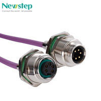 Conector de Ethernet Industrial M12 de 5 Pines Codificado 7/8 Tipo Blindado para Montaje en Panel, Cable M12, Conector CC-Link 7/8