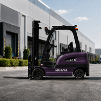 Chariot élévateur électrique compact à batterie au lithium, 1, 2, 2,5 et 3 tonnes, avec mât triplex et déplaceur latéral, durable, prix usine