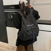 Sac à dos tendance à carreaux pour femme, idéal pour l'école, le quotidien, les voyages, grande capacité, léger