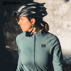 Darevie Negro <span class=keywords><strong>Azul</strong></span> <span class=keywords><strong>Ciclismo</strong></span> Ropa térmica de invierno Transpirable Absorbe la humedad Super Suave <span class=keywords><strong>Ciclismo</strong></span> Jersey térmico - Product Image 5