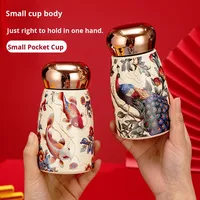 D5197 Taza de Viaje de Acero Inoxidable con Estilo Chino, Mini Taza de Regalo de Moda, Botella de Agua de Bolsillo, Termo de Vacío con Pantalla de Temperatura