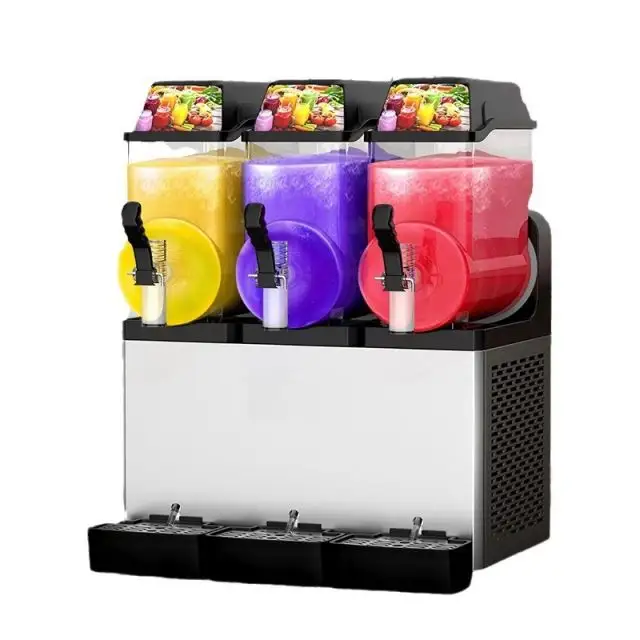 Máquina comercial de gelo industrial para bebidas congeladas, máquina de gelo comercial com 2 tanques, automação