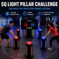 Jeu interactif de réaction avec piliers lumineux, défi de vitesse LED pour 2 joueurs, idéal pour les événements en salle, les parcs de trampolines, la location et le team building