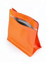 Sachet à fond plat refermable haute barrière, brun mat imprimé, pour grains de café Arabica 1KG, emballage de détail premium