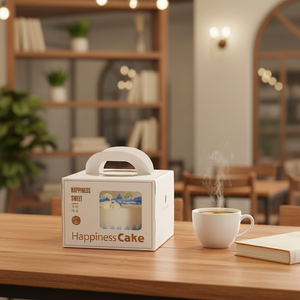 Caja de Embalaje de Cartón Blanca para Pastelería, Panadería, Galletas y Pasteles, con Ventana Automática Emergente de 6 Esquinas, Color Rosa, Buen Precio, al por Mayor en China - Product Image 1