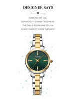Montre à quartz de luxe pour femmes VVS, bracelet en acier inoxydable, étanche, design simple, noir, élégant, tendance