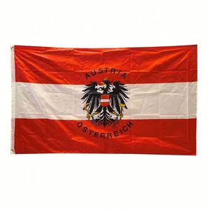 Bandera Nacional Personalizada de Austria con el Escudo de Armas Austriaco de 90x150 cm, Bandera de Poliéster al por Mayor de 3x5 Pies, Bandera de la República de Austria - Product Image 2