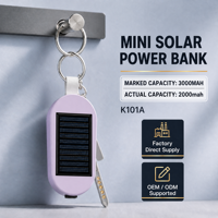 Mini batterie externe solaire sans fil au lithium-ion ultra-mince 2000 mAh, chargeur de secours à onde sinusoïdale pure pour camping, voyage et extérieur