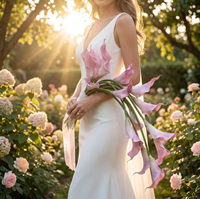 Sac de mariage élégant en forme de lys Calla avec poignée en perles tissées à la main, en plastique et perles, design artisanal, nouvelle arrivée