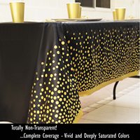 GREATRIL - Manteles Modernos Negros y Dorados para Fiestas, Graduaciones, Nochevieja, Ceremonias, Cumpleaños, Decoraciones Rectangulares de 137 x 274 cm