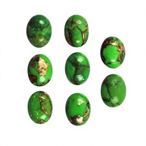 Turquoise ovale de couleur verte naturelle, taillée à facettes, pour la création de colliers/bracelets/boucles d'oreilles, bijoux de haute qualité certifiés par une tierce partie - Product Image 2