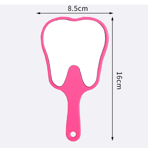 Zonyin biểu tượng tùy chỉnh nhỏ nhựa dễ thương răng hình dạng cầm tay gương cầm tay nhỏ gọn nhỏ cổ điển Túi gương cho món quà - Product Image 3