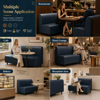Banc de restaurant pour 2 personnes en cuir synthétique marron cognac, dossier haut, pour café, salle à manger, restaurant