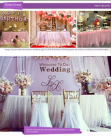 Nappes de table pour mariage, jupes de table, décorations de livre d'or, nappes de table pour fête d'anniversaire, tulle, bordures de table pour événement d'ouverture