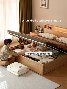 <span class=keywords><strong>Letto</strong></span> Contenitore Moderno e Semplice in Quercia in Legno Massello <span class=keywords><strong>Letto</strong></span> <span class=keywords><strong>Matrimoniale</strong></span> Salvaspazio Multifunzionale per Casa e Appartamento - Product Image 3