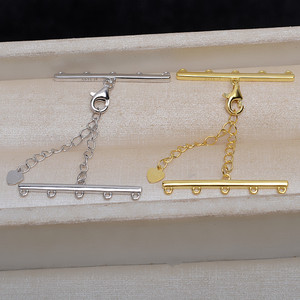 Composants de bijoux DIY en argent S925, boucle de collier à double rangée, boucle de bracelet à trois ou cinq rangées, boucle de chaîne de pull, tête en argent - Product Image 5
