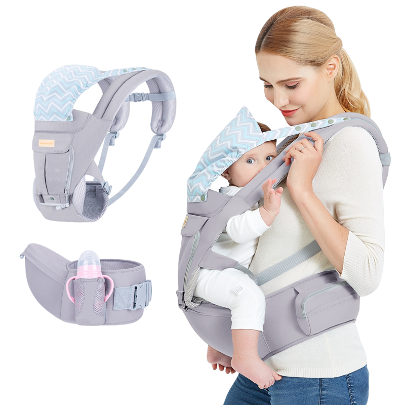 Marsupio ergonomico all'ingrosso con rivestimento anteriore e zaino marsupio con fascia avvolgente per bambini