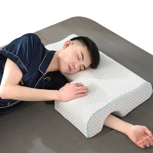 Customizable orthopedic visc anti wrinkle anti ageing Cervical arm slot memory foam couples pillow with arm hole