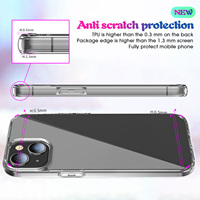 Pour iPhone 15 Plus 14 13 12 Mini 11 Pro Max 6 7 8 Acrylique Dur PC Couverture Arrière Transparent Antichoc Souple TPU Téléphone Portable Cas