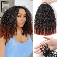 Extensiones de Cabello Humano Rizado Birmano para Crochet, 60g, Sin Nudos, Pre-Separadas, Ligeras, Reutilizables, Cabello Remy