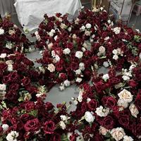 IFG Fartory Boule de fleurs artificielles en soie bordeaux de haute qualité de 70 cm pour la décoration de centre de table de mariage