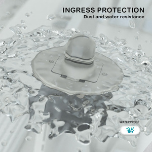 SINOAMIGO Enchufe de suelo redondo empotrable con doble tapa abatible, placa de latón, toma eléctrica de suelo con receptáculo - Product Image 3