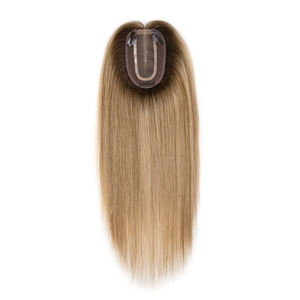 Topper de cheveux européens de haute qualité 3x5 pouces, mono lace, nœuds simples, brun naturel, dentelle suisse, cheveux russes, pour femmes blanches - Product Image 4