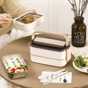 Boîte à lunch portable personnalisée en plastique monocouche pour étudiants, isolée, étanche et sûre. - Product Image 1