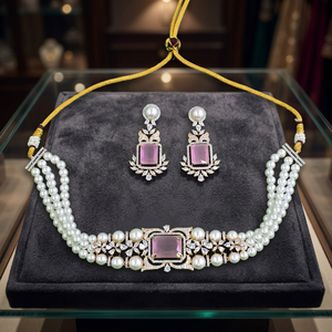 Joyería Kanhai, Conjunto de Collar de Perlas de Imitación de Lujo Unisex, con Acentos de Cuarzo, Chapado en Oro, Estilo Vintage, Forma de Corona - Product Image 5