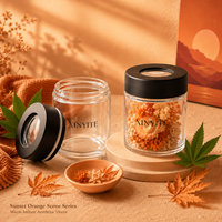 Pot de conservation en verre transparent 2oz 3oz 4oz, bocal en verre avec couvercle à vis et fenêtre de visualisation noire pour épices, fleurs séchées, aliments secs