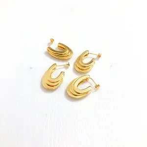 copper gold plated stud earring latest modern design women girl hot sale earrings wholesale fashion jewelry earring GSE240