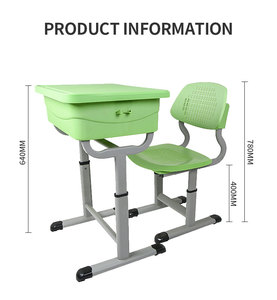 Meubles scolaires très demandés, production directe d'usine, bureau et chaise en plastique pour l'école primaire - Product Image 4