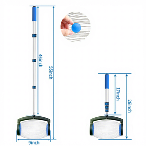 Ramasseur de <span class=keywords><strong>noix</strong></span> réglable en acier inoxydable bleu, à rouleaux, avec manche télescopique, pour la collecte en jardin et à la ferme – Vente directe usine - Product Image 3
