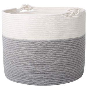 home storage organization Storage Holders Containers laundry basket woven cotton rope basket