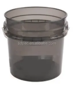 Autolavaggio nero affumicato secchio da 3.5 galloni in plastica con coperchio del sedile imbottito e inserto filtro sporco realizzato con fornitore durevole in HDPE SDPAC