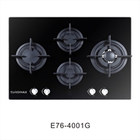 Cuisinière à gaz/plaque de cuisson à 4 brûleurs OEM/ODM 60cm en verre intégré pour la cuisine domestique construite en usine