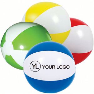 Ballons de plage gonflables personnalisés avec logo imprimé, couleurs arc-en-ciel, pour fêtes d'été et piscine - Product Image 1