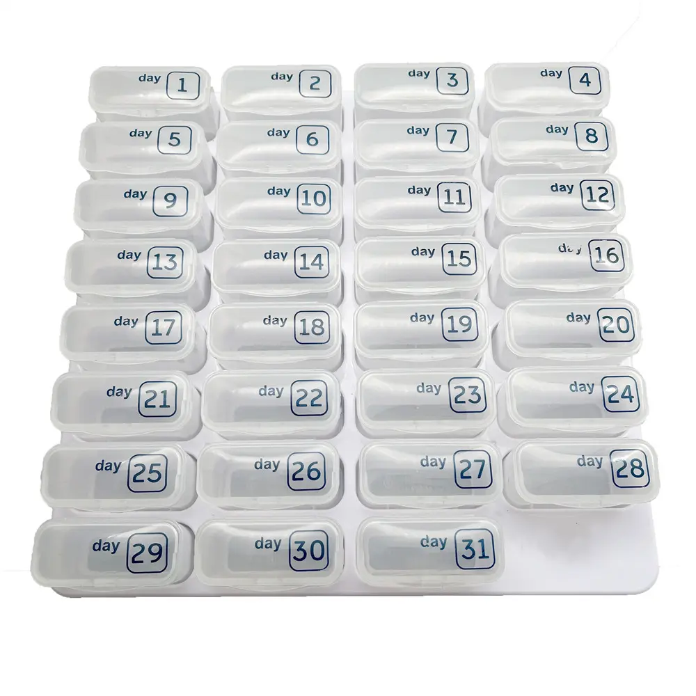 Caja de pastillas extraíble, 31 días, semanal, mensual
