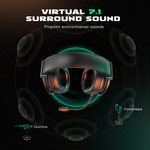 Casque de jeu <span class=keywords><strong>FIFINE</strong></span> <span class=keywords><strong>H6</strong></span> 7.1 Surround, filaire <span class=keywords><strong>USB</strong></span>, éclairage LED RGB, casque de jeu sur les oreilles pour PC portable - Product Image 2