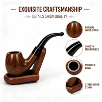 Pipe à tabac en bakélite sculptée en forme de feuille de 143 mm, vente en gros |   Ensemble de bols imitation bois avec plateau ovale, vente en gros YunAng OEM