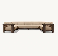 Ensemble de mobilier d'extérieur modulable en aluminium Dune – Canapé de luxe contemporain en métal haut de gamme pour jardin, hôtel et parc