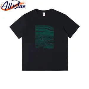 ALLBLUE printed short sleeve t Men's T-shirt 230g Pure Cotton all-match O neck women's couple clothes