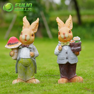 Statue de <span class=keywords><strong>lapin</strong></span> Peter en résine grandeur nature (23,62 po) pour extérieur, sculpture animale de dessin animé pour jardin, ferme, parc et décoration paysagère - Product Image 2