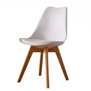 נורדי בית ריהוט פלסטיק עור כרית עץ כיסאות טרופי אוכל כיסא מרופד scandinave כיסא
