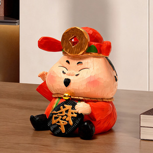 Top Rhyme God Of Wealth Figurine Resin Decor Chinese New Year Desktop Ornament Holiday Gift Handmade Molded Sculpture - Product Image 4