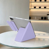 Étui arrière transparent en acrylique avec emplacement pour stylet, antichoc, magnétique Y-Fold, ultra fin, en cuir PU, pour tablette iPad