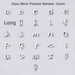 Cross-Border Spot DIY Zubehör Kleiner Lochs piegel Vergoldete Edelstahl perlen Englischer Buchstabe Mode Anhänger Charms - Product Image 6